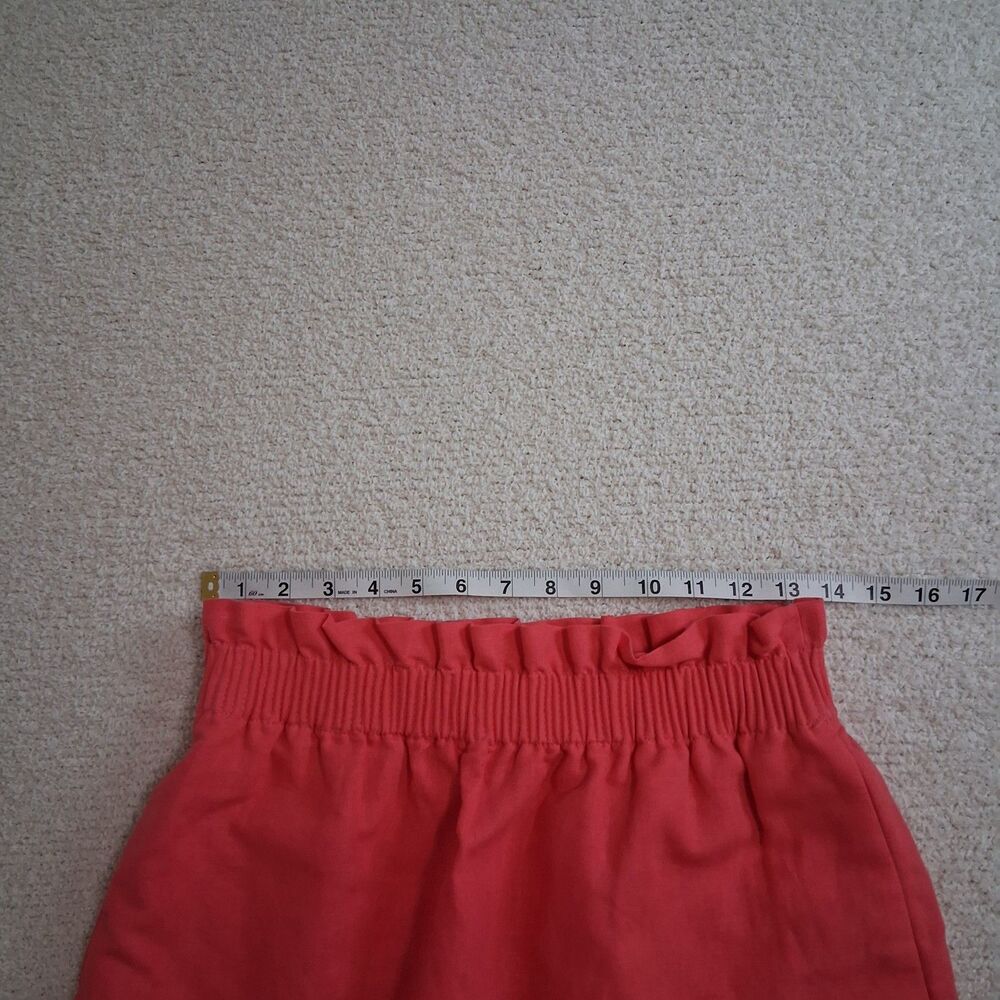 J. Crew cotton linen coral skirt minimalist quiet luxury preppy resort wear Sz 4 - Picture 4 of 8